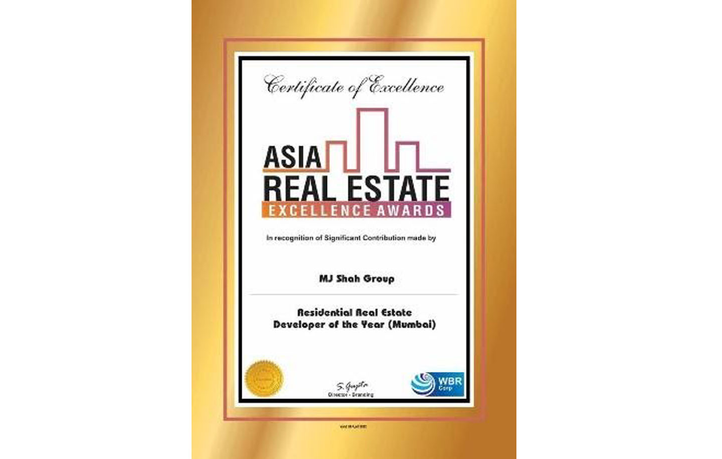 You are currently viewing MJ Shah Group bags a double at Asia Real Estate Excellence Awards 2021
