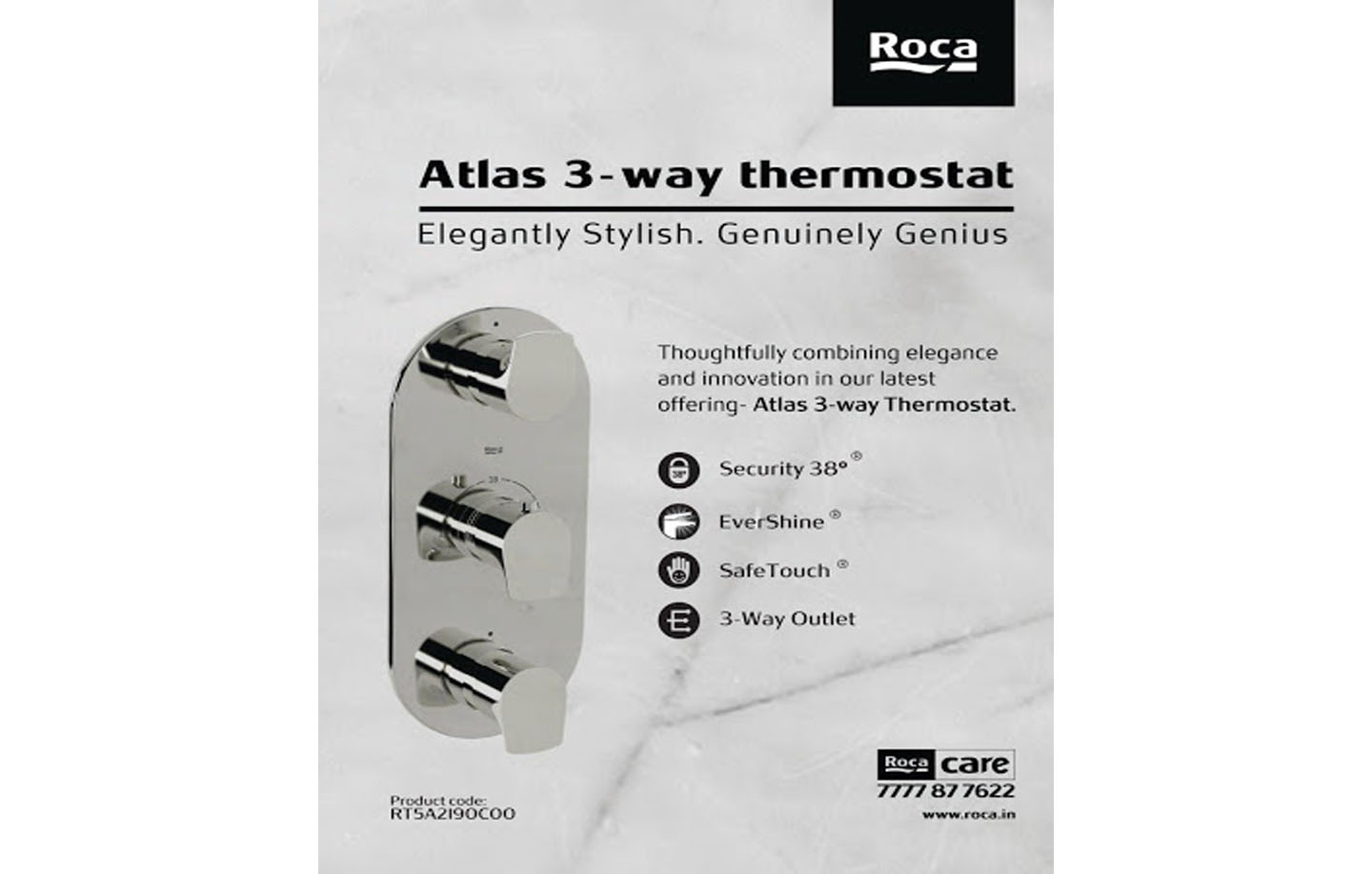You are currently viewing With EverShine® technology, Roca Introduces All-New ATLAS 3-Way Thermostatic Diverter